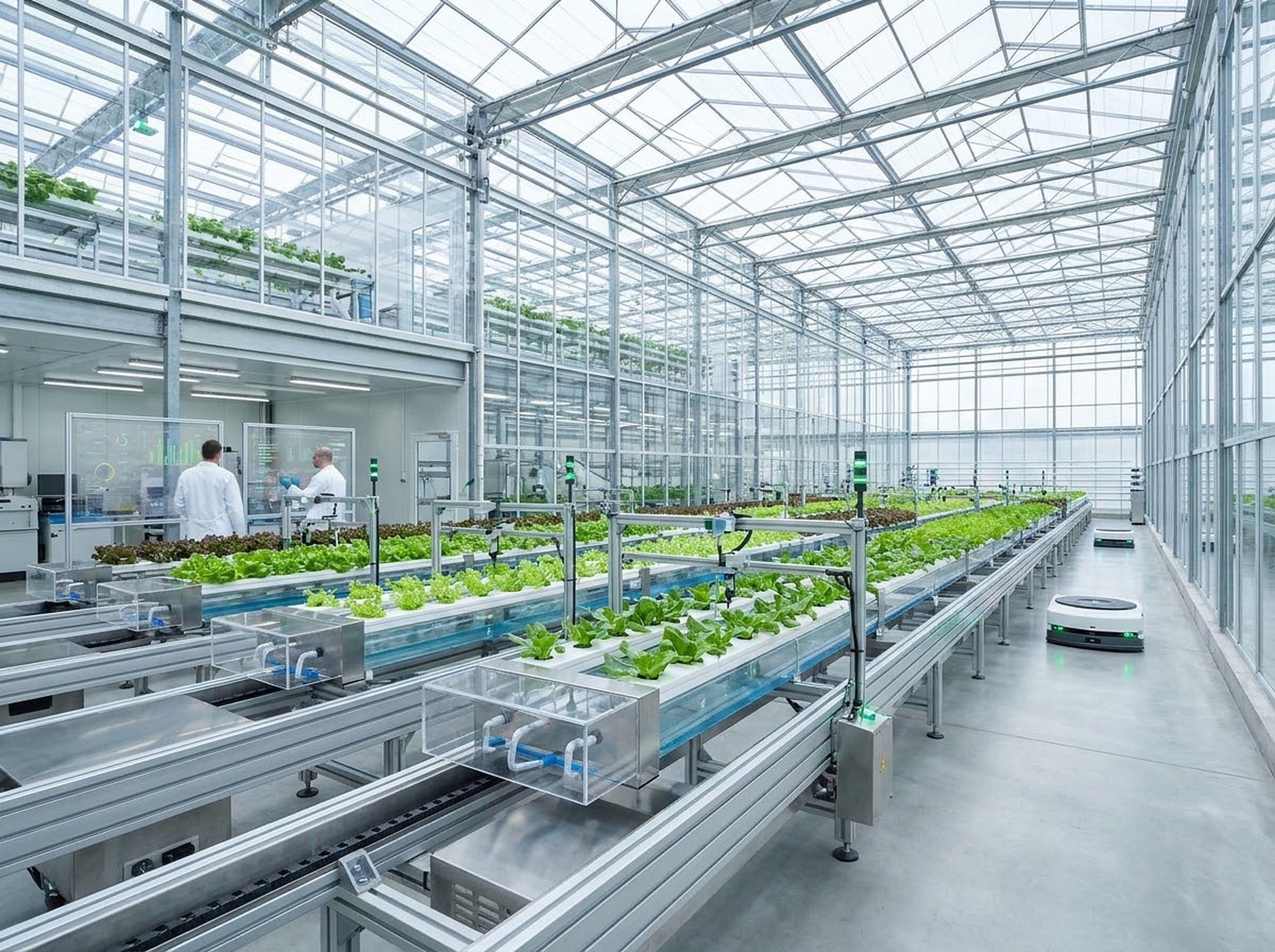 Automated commercial glass greenhouse